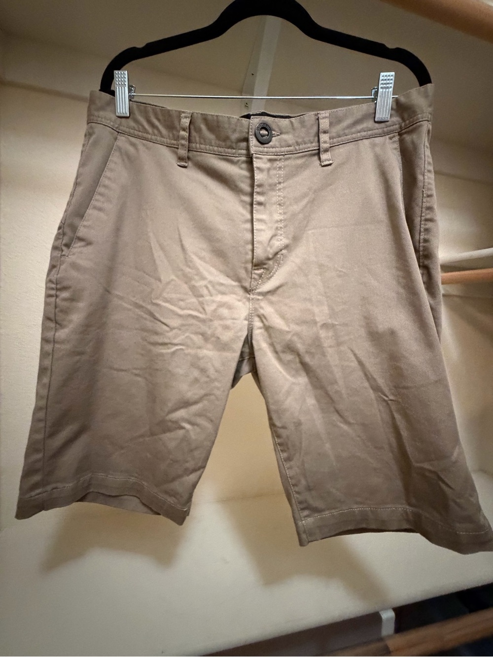 Volcom Men's Flat Front Shorts in Khaki